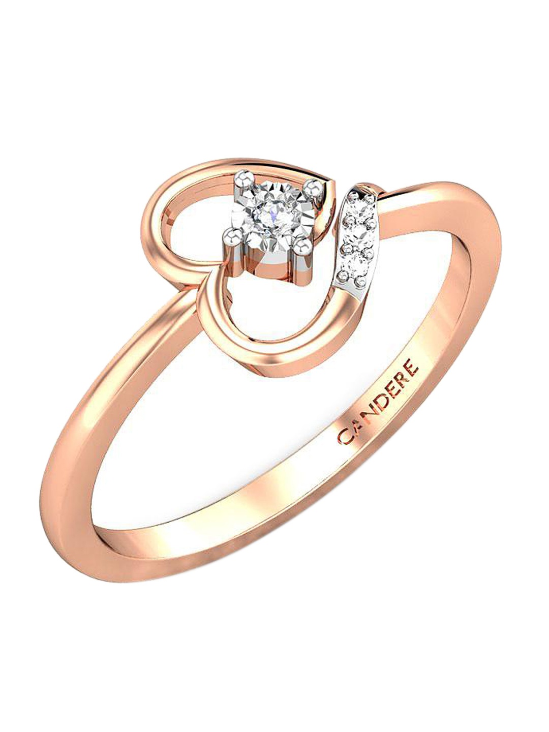 

CANDERE A KALYAN JEWELLERS COMPANY Diamond-Studded 18KT Rose Gold Ring- 1.94 gm