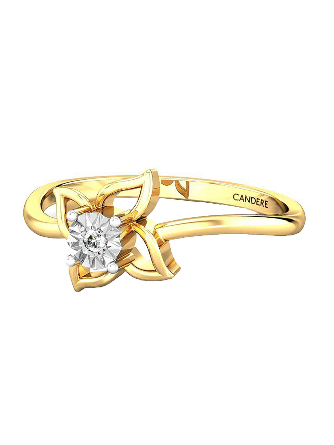 

CANDERE A KALYAN JEWELLERS COMPANY 18KT Gold Diamond Finger Ring-1.43 g, Yellow
