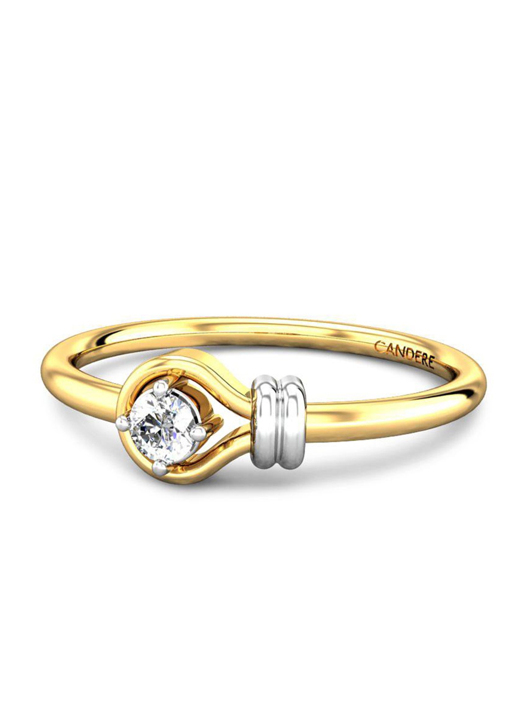 

CANDERE A KALYAN JEWELLERS COMPANY Diamond-Studded 18KT Gold Ring-1.54gm