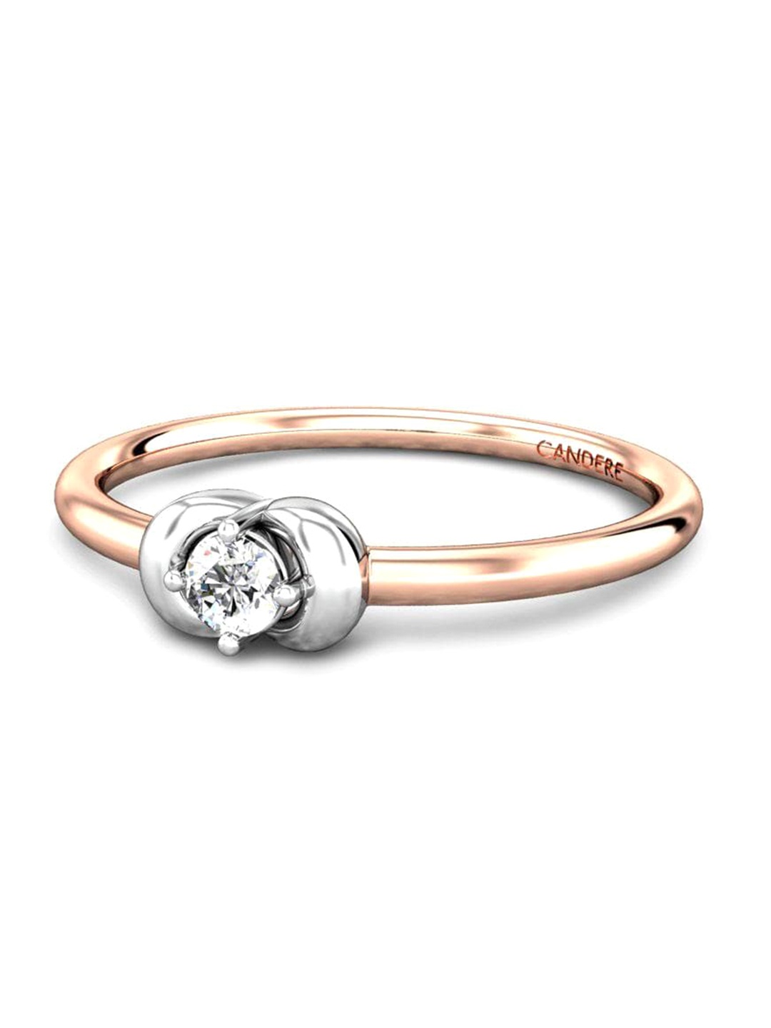 

CANDERE A KALYAN JEWELLERS COMPANY 14KT Rose Gold Diamond Finger Ring 1.13 g