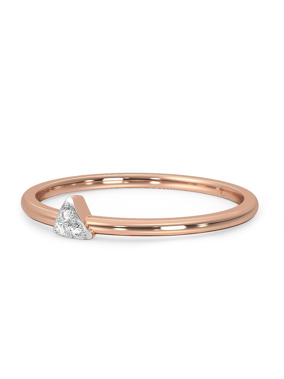 

CANDERE A KALYAN JEWELLERS COMPANY Diamond-Studded 18KT Rose Gold Ring 1.25 g