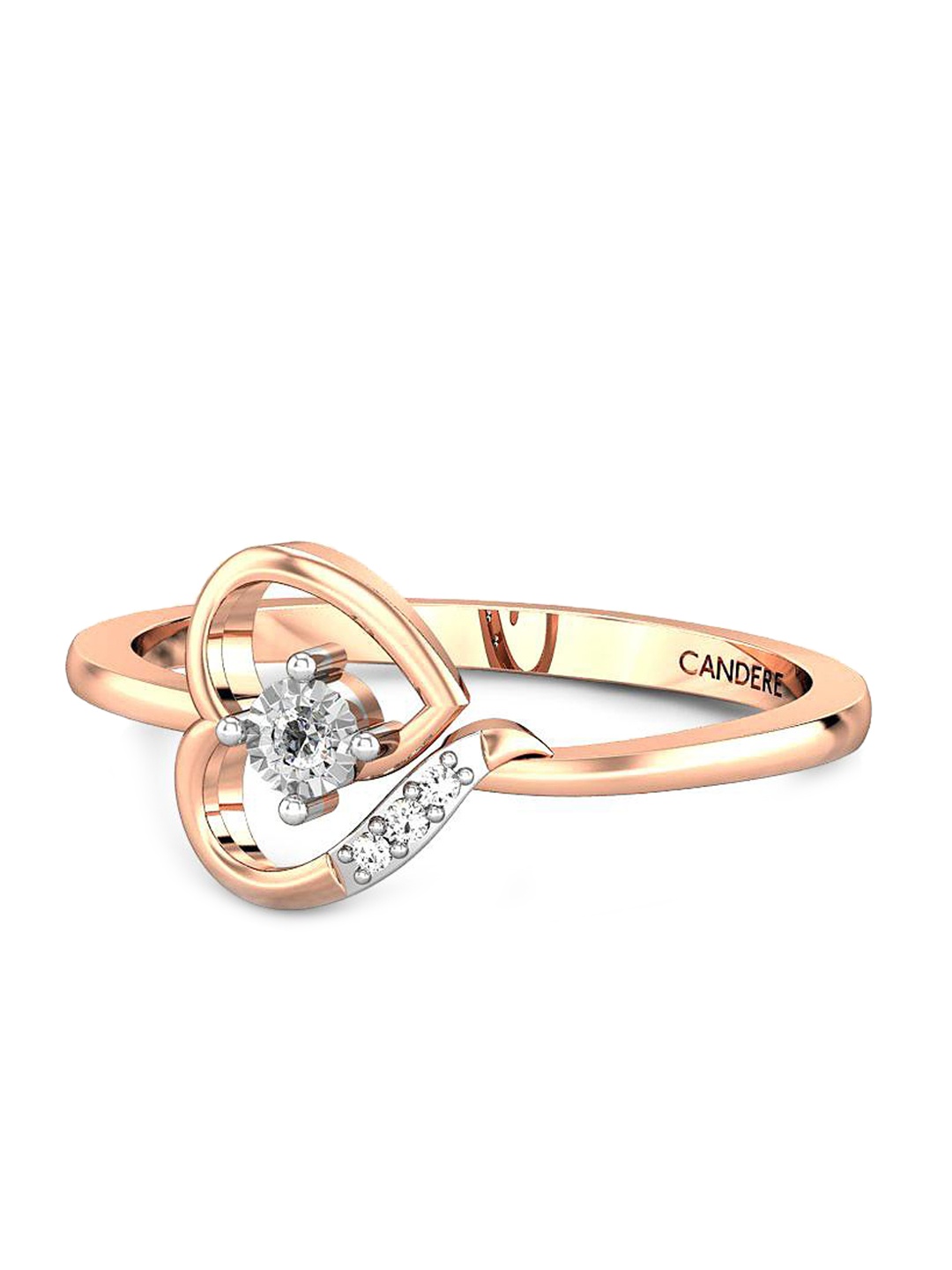 

CANDERE A KALYAN JEWELLERS COMPANY 14KT Rose-Gold Diamond Finger Ring-1.51 g