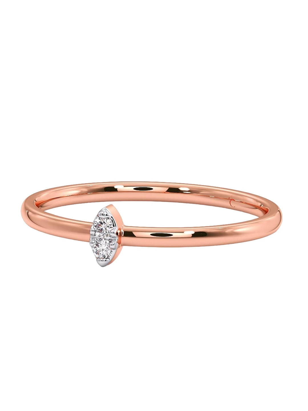 

CANDERE A KALYAN JEWELLERS COMPANY 18KT Rose Gold Diamond Finger Ring-1.31gm