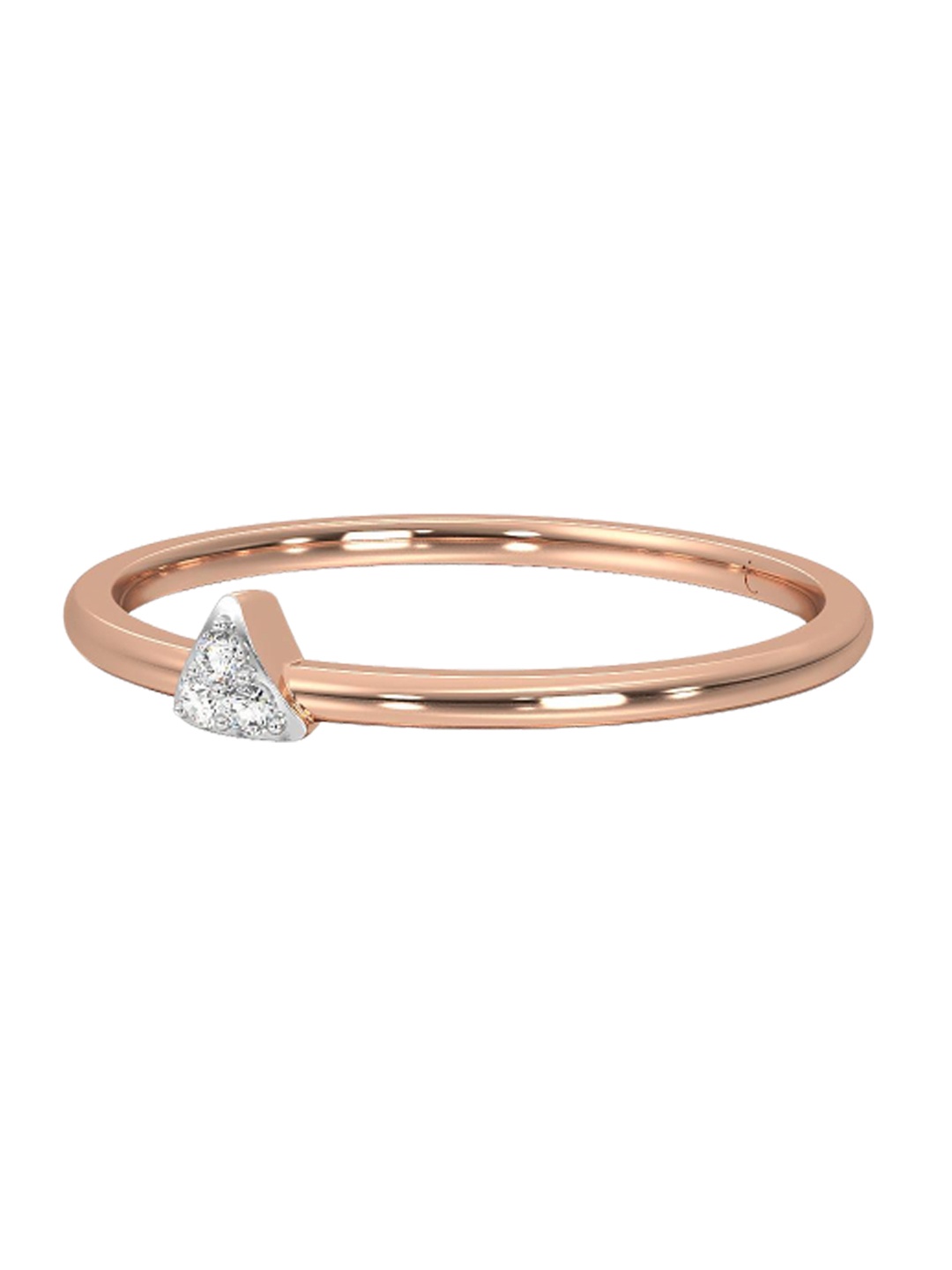 

CANDERE A KALYAN JEWELLERS COMPANY Diamond-Studded 18KT Rose Gold Ring- 1.39 gm