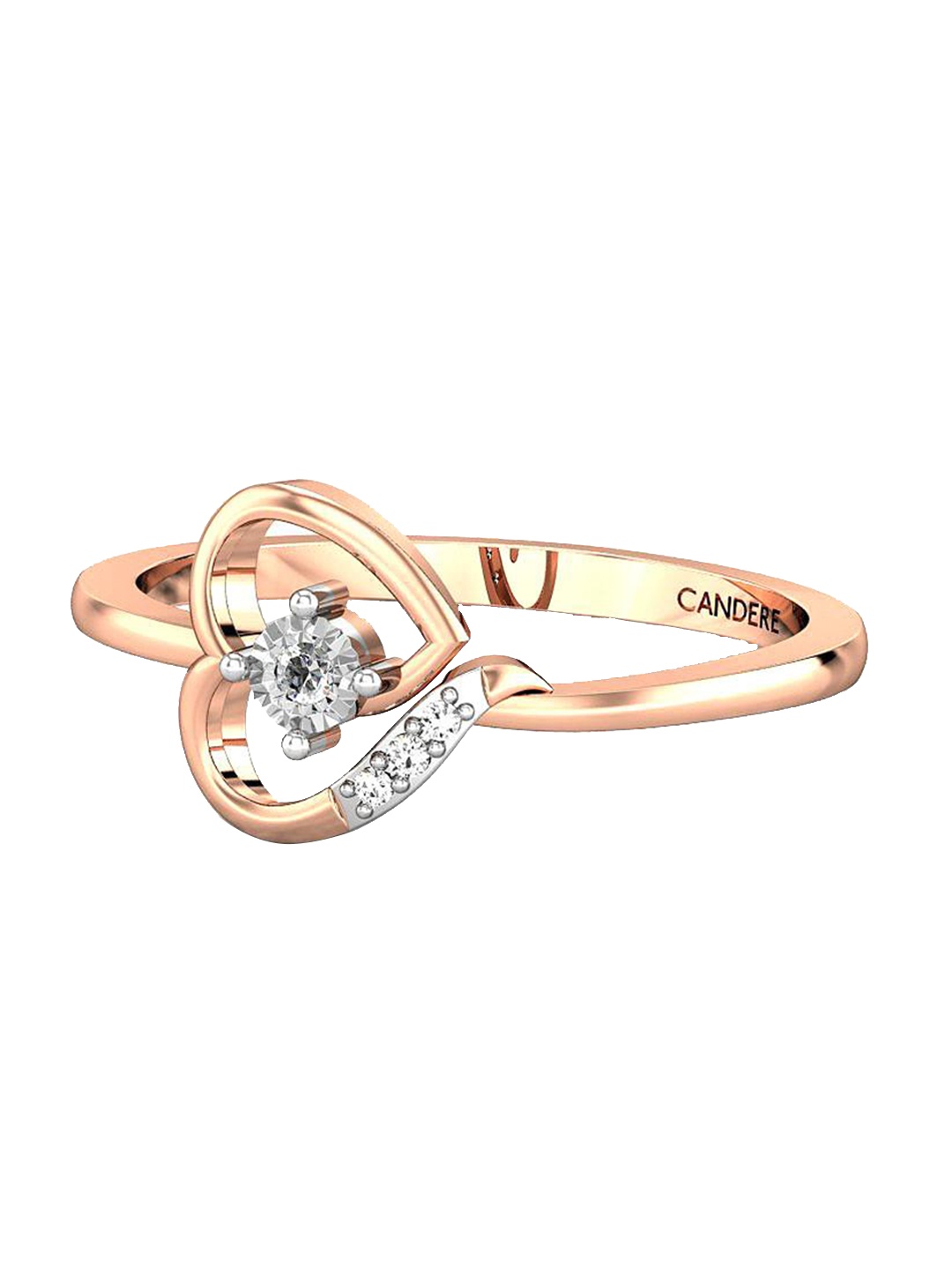 

CANDERE A KALYAN JEWELLERS COMPANY Diamond-Studded 14KT Rose Gold Ring-1.34 g