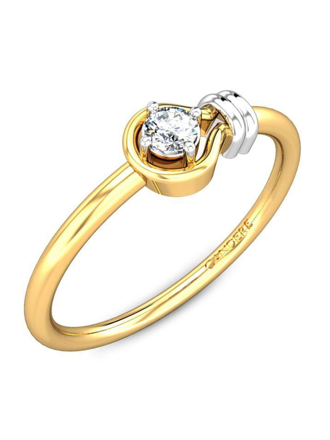 

CANDERE A KALYAN JEWELLERS COMPANY Diamond-Studded 18KT Gold Ring-1.52 g