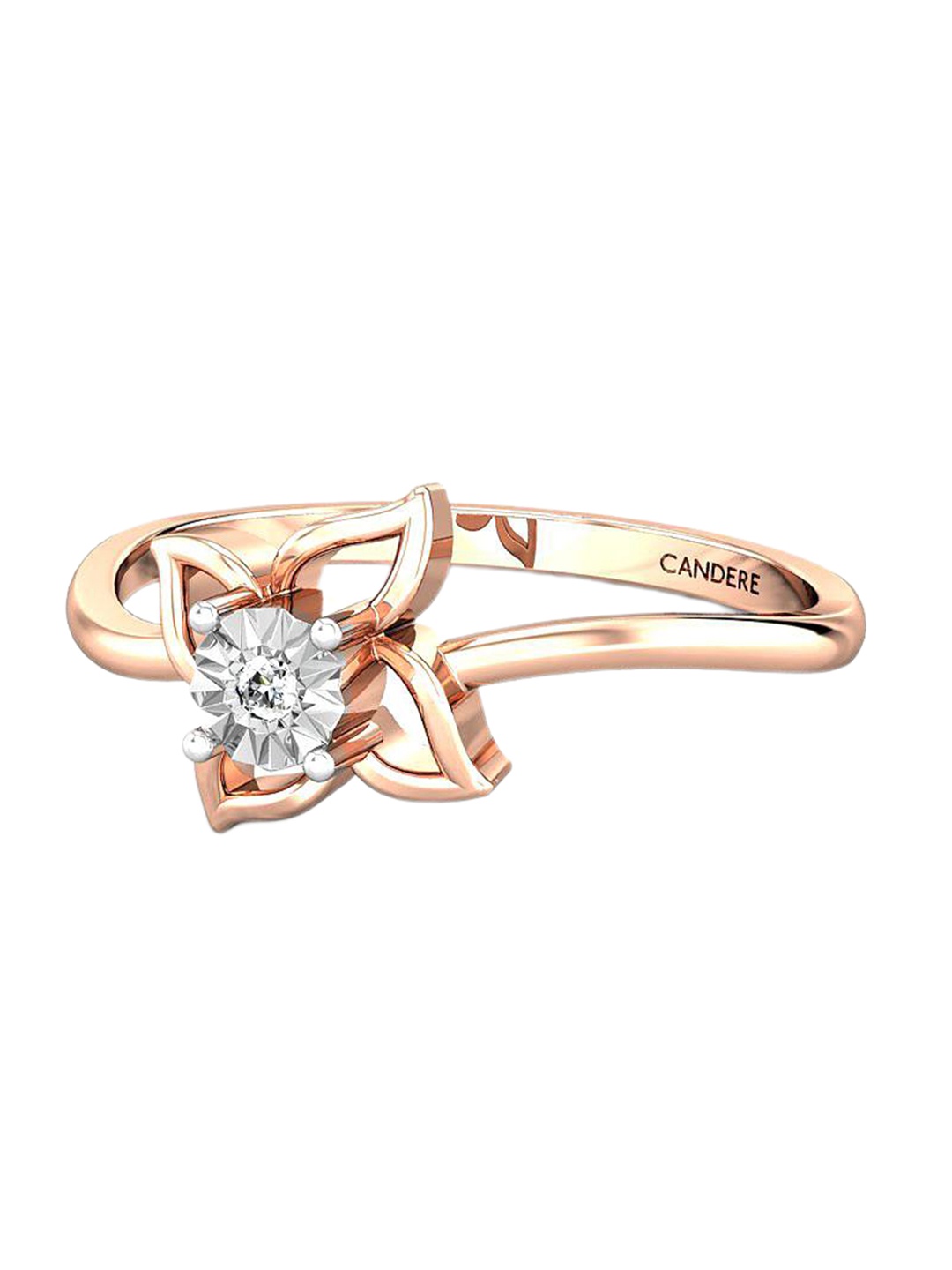 

CANDERE A KALYAN JEWELLERS COMPANY 14KT Rose Gold Diamond Finger Ring