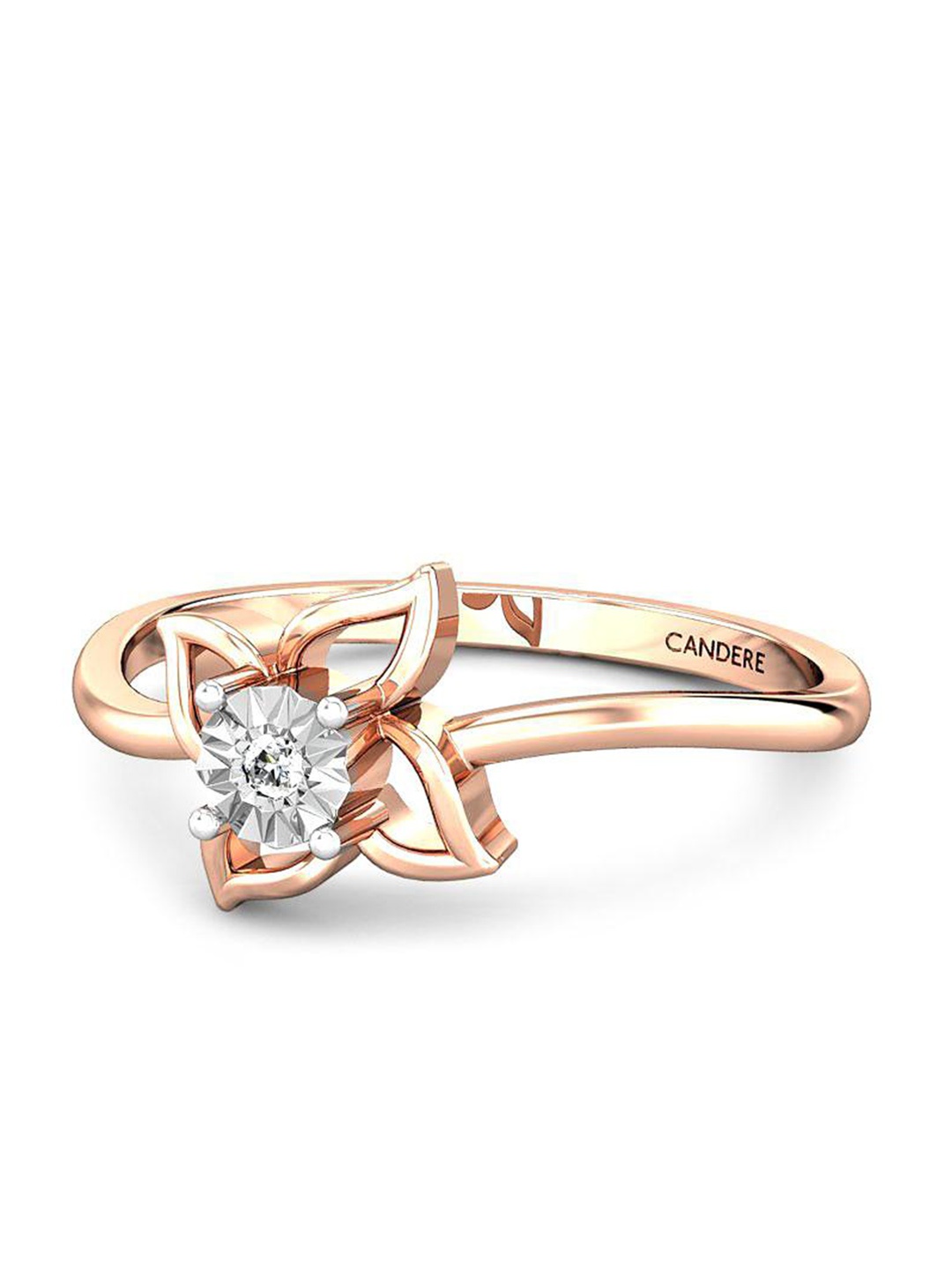 

CANDERE A KALYAN JEWELLERS COMPANY Diamond-Studded 18KT Rose Gold Ring- 1.68 gm