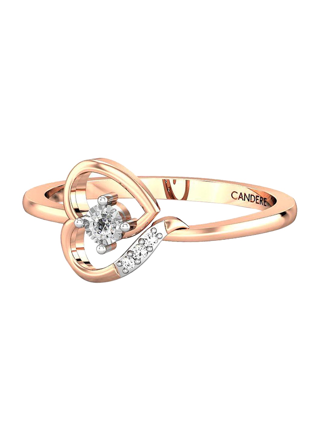 

CANDERE A KALYAN JEWELLERS COMPANY 14KT Rose Gold Diamond Finger Ring- 1.37 g