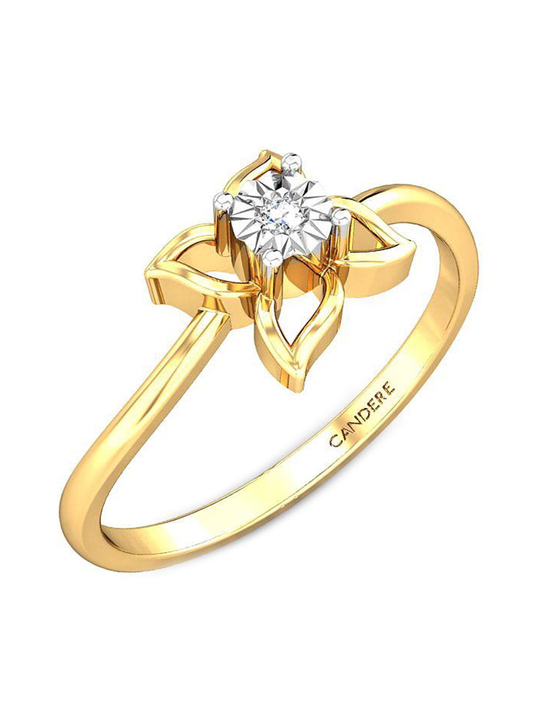 

CANDERE A KALYAN JEWELLERS COMPANY 18KT Gold Diamond Finger Ring-1.68 g, Yellow