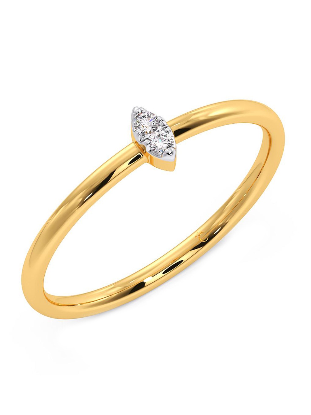 

CANDERE A KALYAN JEWELLERS COMPANY 14KT Gold Diamond Finger Ring-1.14 g, Yellow