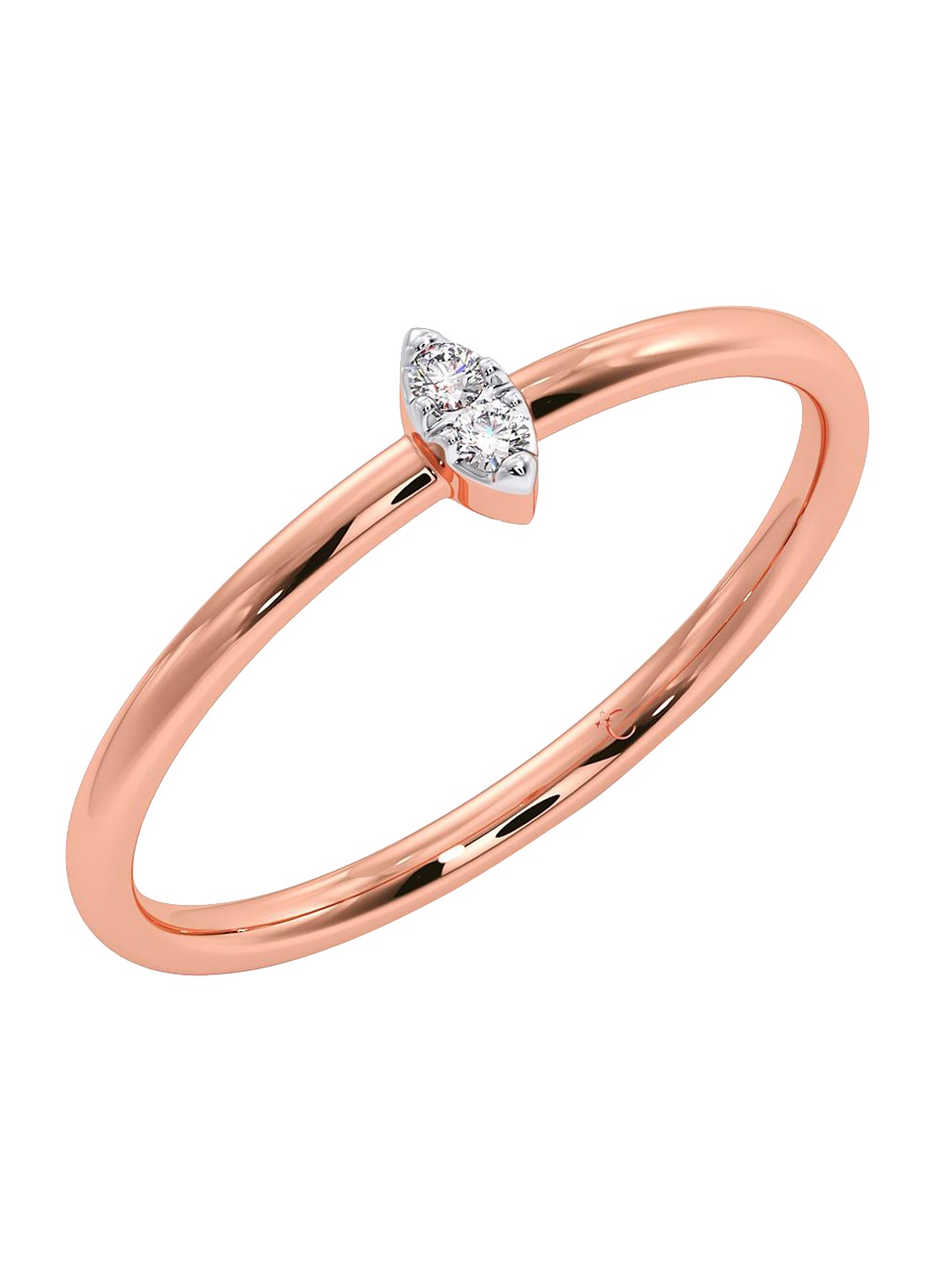 

CANDERE A KALYAN JEWELLERS COMPANY 18KT Rose Gold Diamond Finger Ring 1.09 g