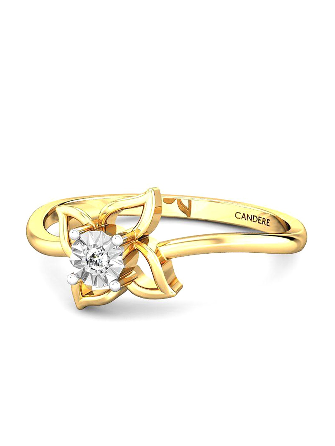 

CANDERE A KALYAN JEWELLERS COMPANY 14KT Gold Diamond Finger Ring-1.33 g, Yellow