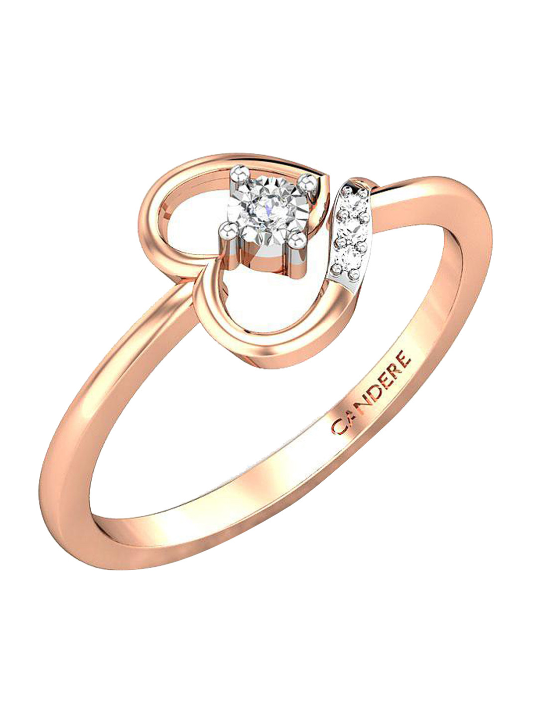 

CANDERE A KALYAN JEWELLERS COMPANY 14KT Rose Gold Diamond Finger Ring