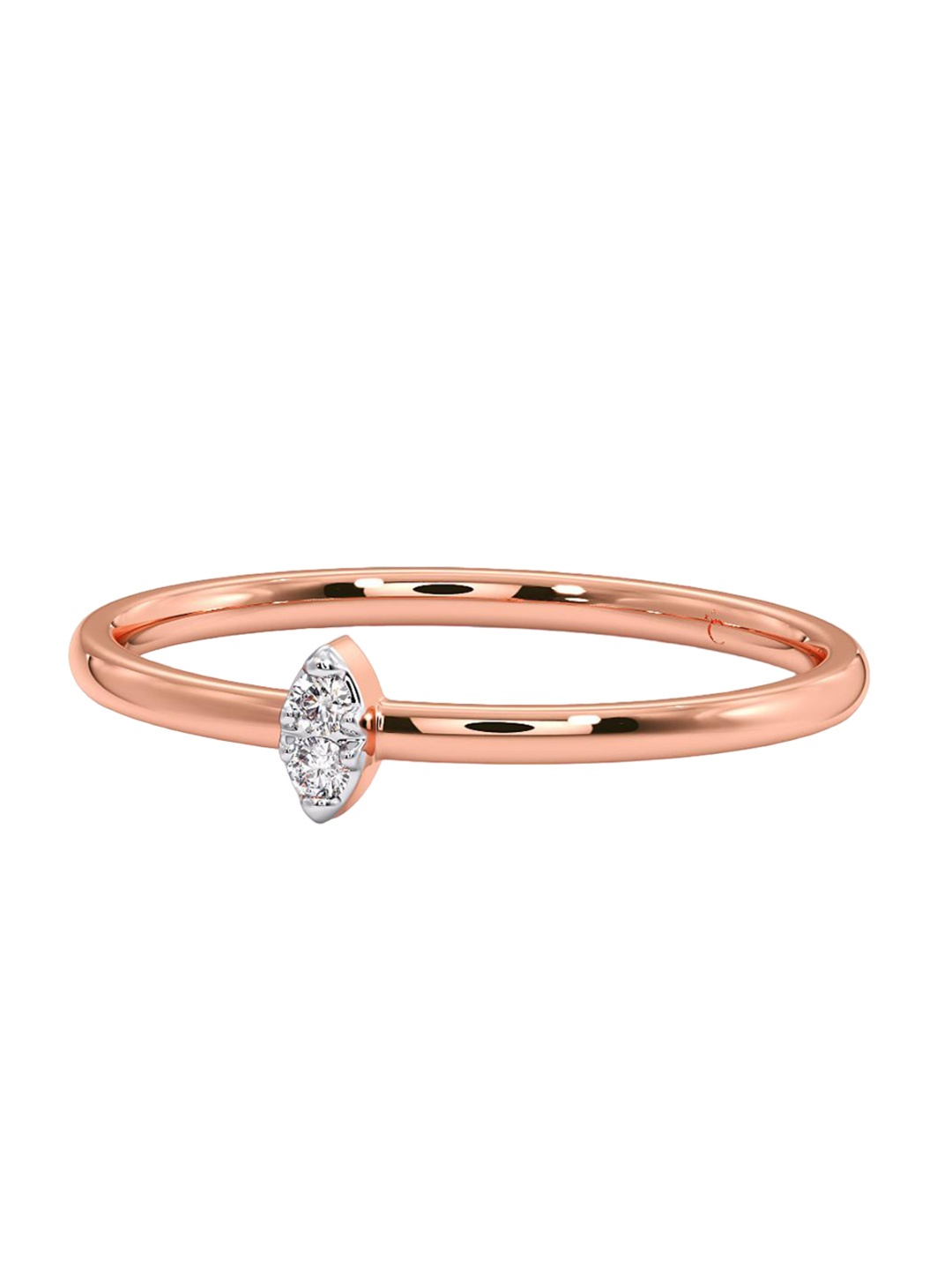 

CANDERE A KALYAN JEWELLERS COMPANY 18KT Rose Gold Diamond Finger Ring-1.2 g