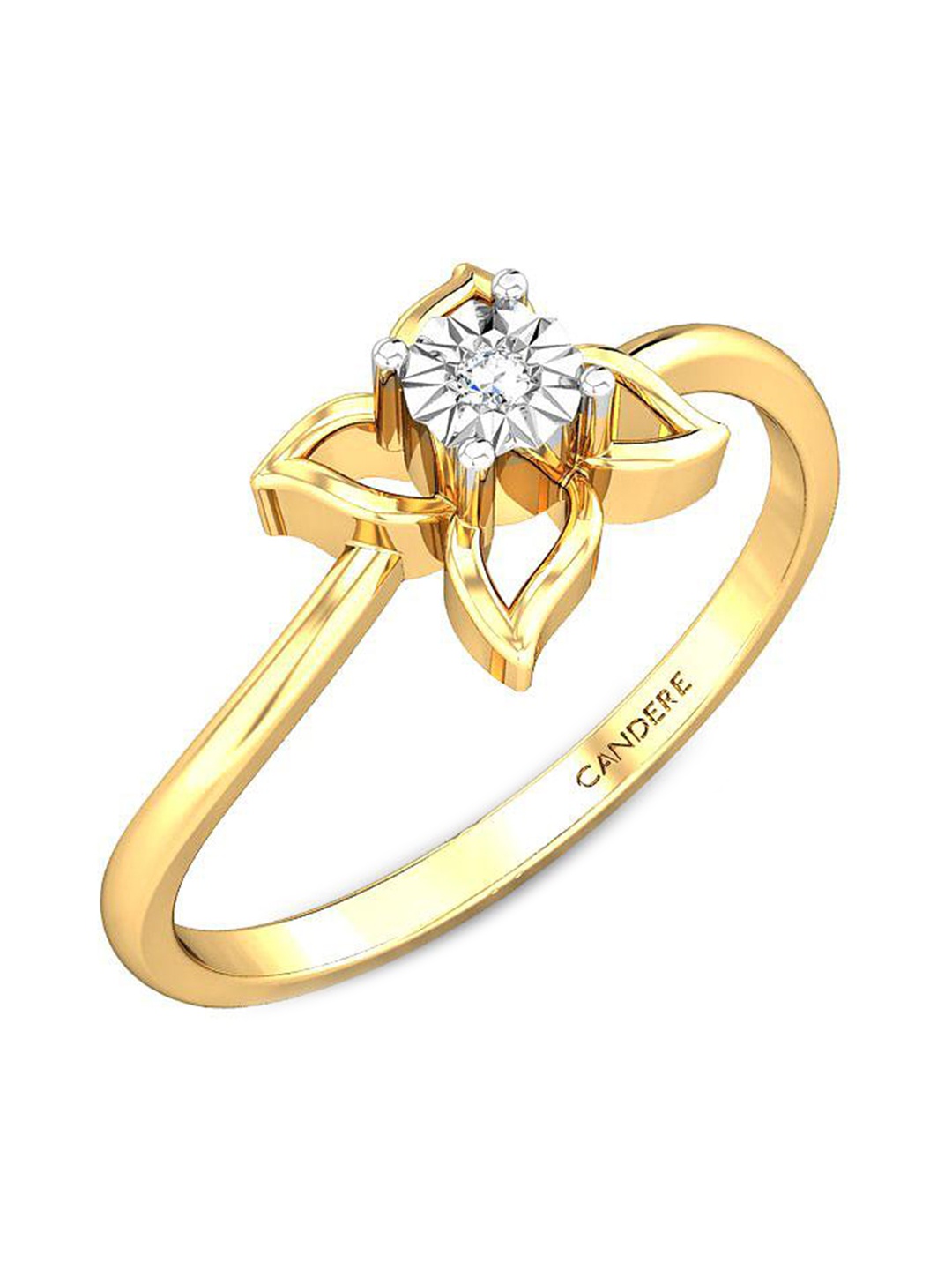 

CANDERE A KALYAN JEWELLERS COMPANY Diamond-Studded 18 KT Gold Ring - 1.48 g