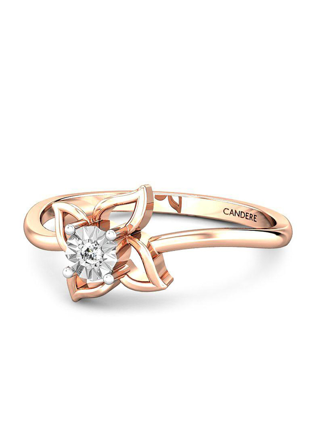 

CANDERE A KALYAN JEWELLERS COMPANY 14KT Rose-Gold Diamond Finger Ring 1.36 g