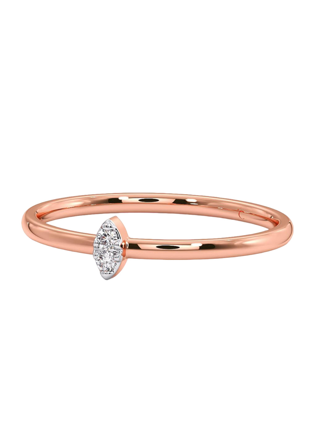 

CANDERE A KALYAN JEWELLERS COMPANY Diamond-Studded 14KT Rose Gold Ring- 1.07 gm