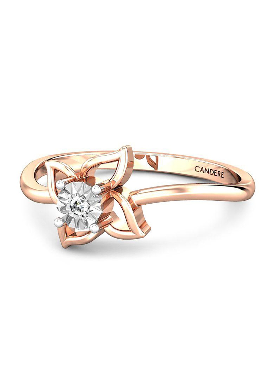 

CANDERE A KALYAN JEWELLERS COMPANY 18KT Rose-Gold Diamond Finger Ring-1.75 gm
