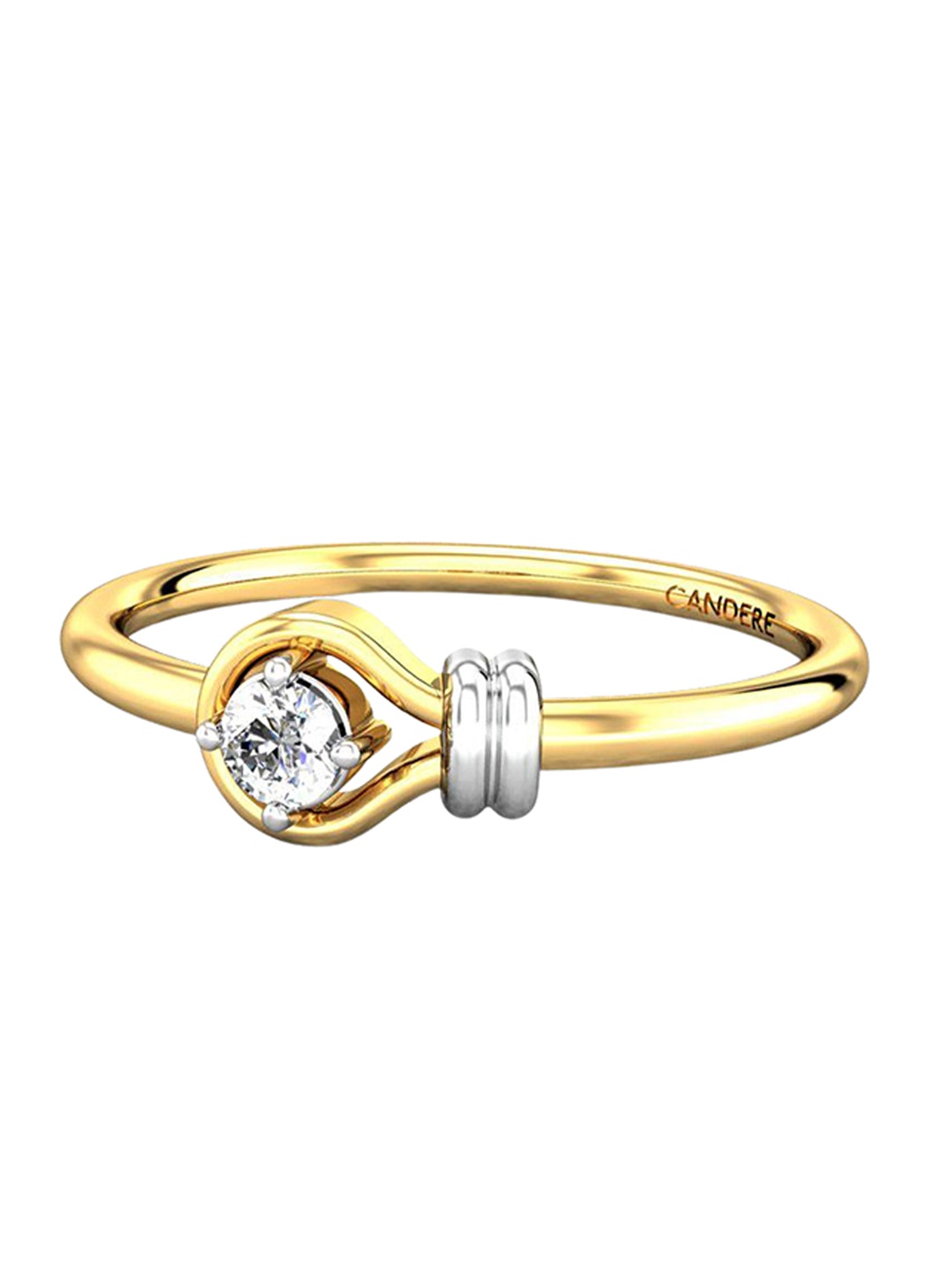 

CANDERE A KALYAN JEWELLERS COMPANY Diamond-Studded 18KT Gold Ring 1.59gm