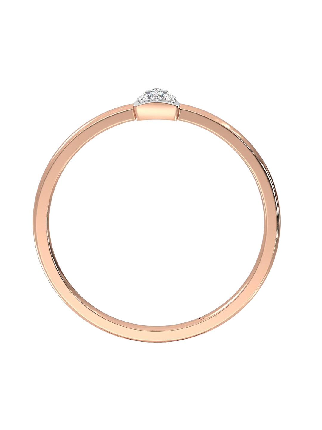 

CANDERE A KALYAN JEWELLERS COMPANY 14KT Rose Gold Diamond Finger Ring- 1 gm
