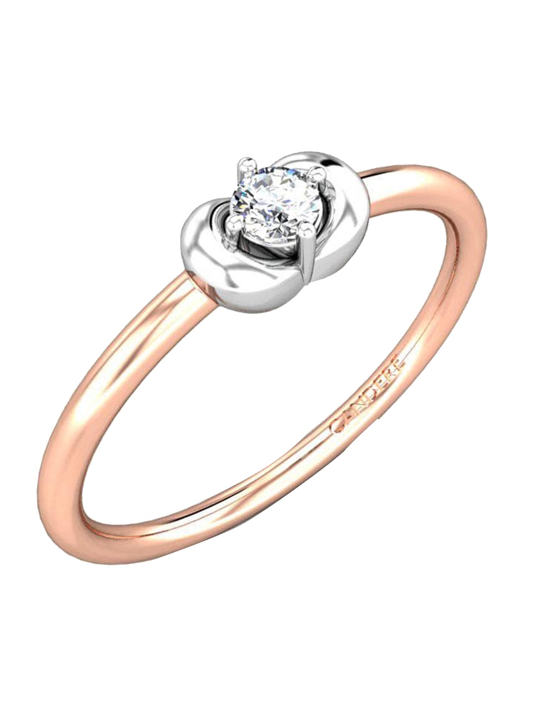 

CANDERE A KALYAN JEWELLERS COMPANY 18KT Rose Gold Diamond Finger Ring-1.41 g