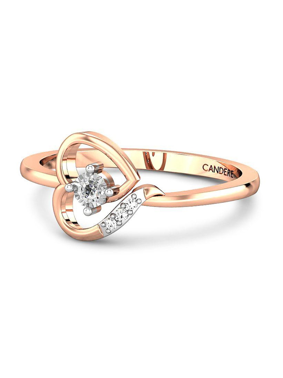 

CANDERE A KALYAN JEWELLERS COMPANY 14KT Rose-Gold Diamond Finger Ring-1.32 g