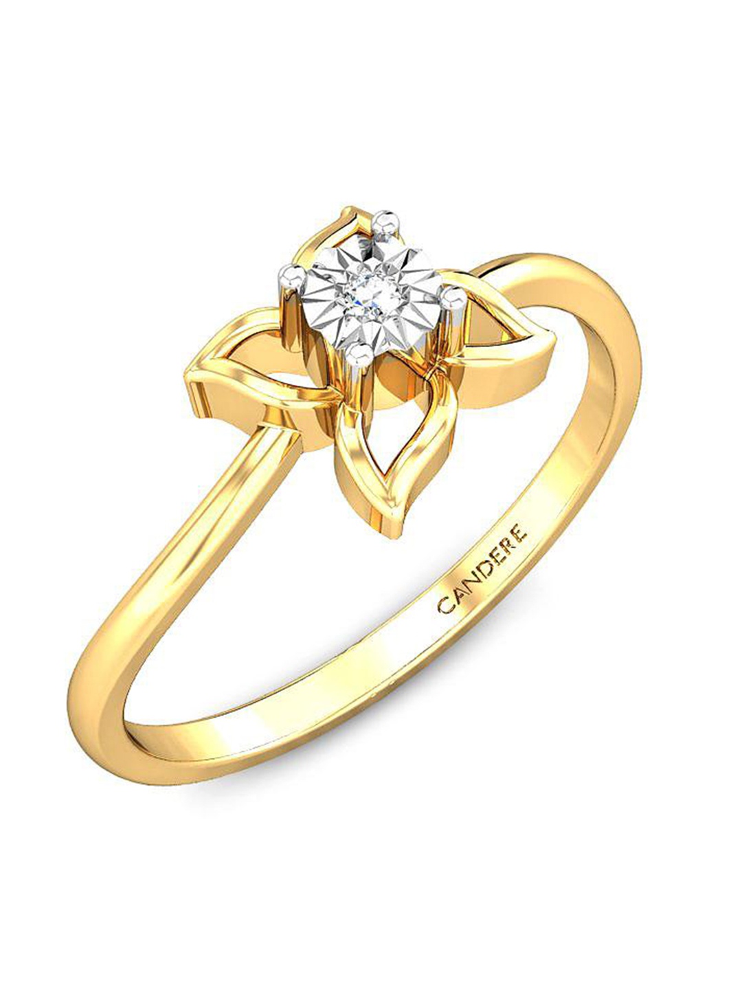

CANDERE A KALYAN JEWELLERS COMPANY Diamond-Studded 14KT Gold Ring- 1.21 gm