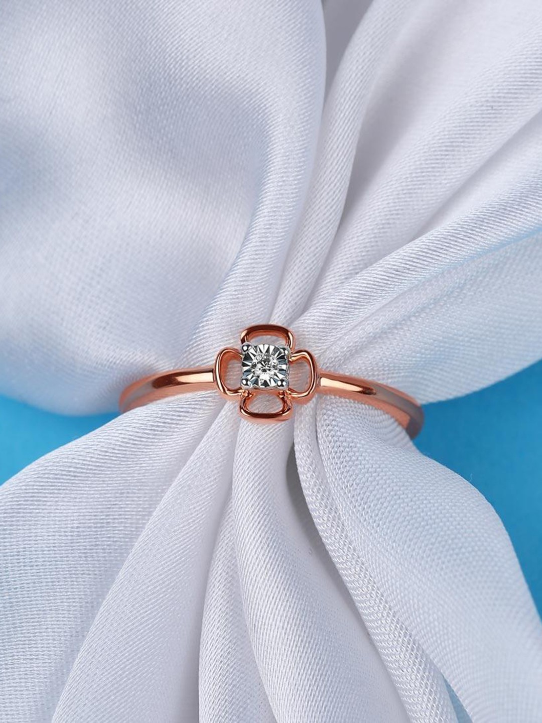 

CANDERE A KALYAN JEWELLERS COMPANY 14KT Rose Gold Diamond Finger Ring 2 g