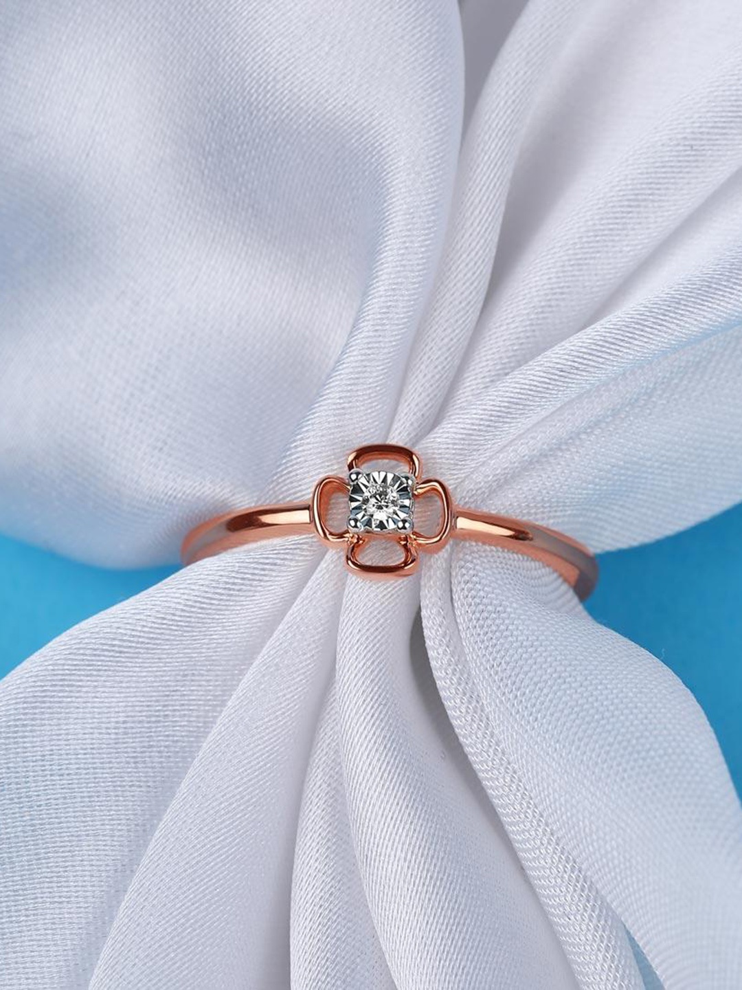

CANDERE A KALYAN JEWELLERS COMPANY Diamond-Studded 14KT Rose Gold Ring-2.04 g