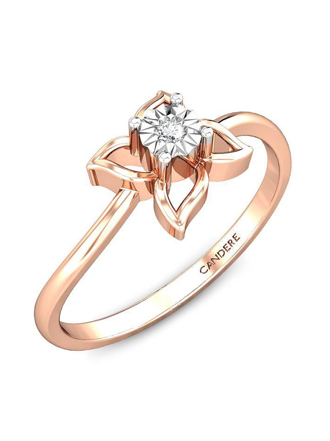 

CANDERE A KALYAN JEWELLERS COMPANY 14KT Rose-Gold Diamond Finger Ring