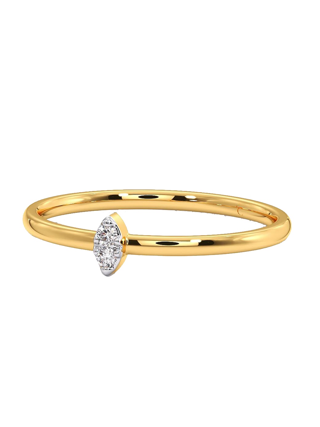 

CANDERE A KALYAN JEWELLERS COMPANY Diamond-Studded 18KT Gold Ring-1.05gm