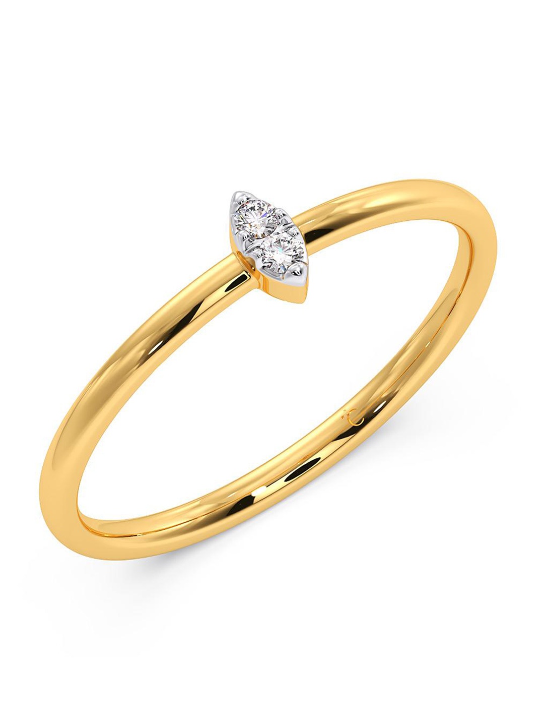 

CANDERE A KALYAN JEWELLERS COMPANY Diamond Studded 14 KT Gold Ring-1.05 gm