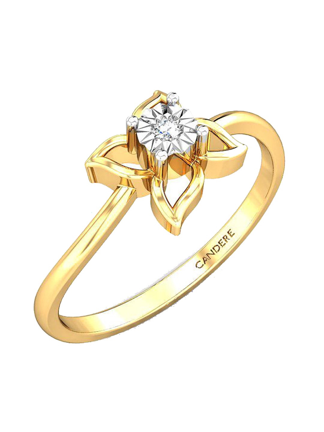 

CANDERE A KALYAN JEWELLERS COMPANY Diamond-Studded 14KT Gold Ring-1.23 g