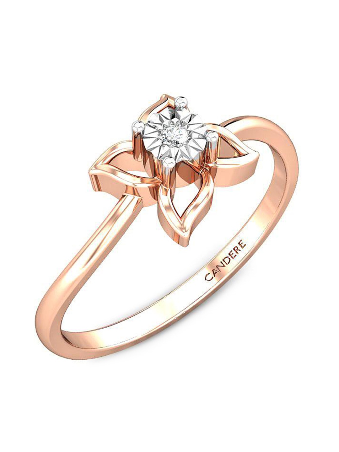 

CANDERE A KALYAN JEWELLERS COMPANY 18KT Rose Gold Diamond Finger Ring-1.78gm