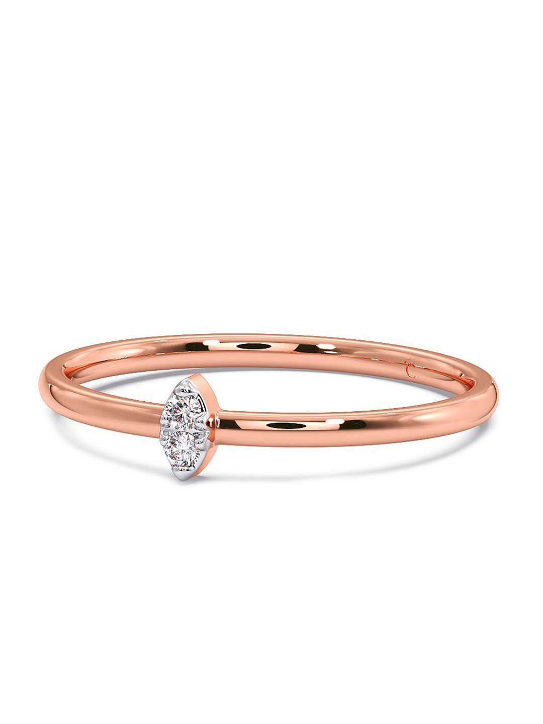 

CANDERE A KALYAN JEWELLERS COMPANY 14KT Rose Gold Diamond Finger Ring 1.12 g