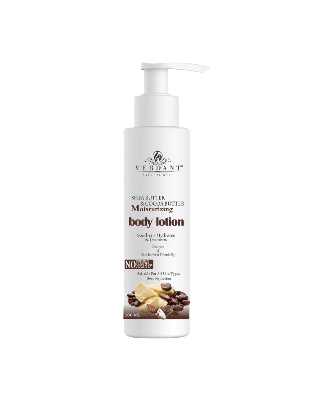 

Verdant Natural Care Shea Butter & Cocoa Butter Body Lotion with SPF 20 - 200 ml, White