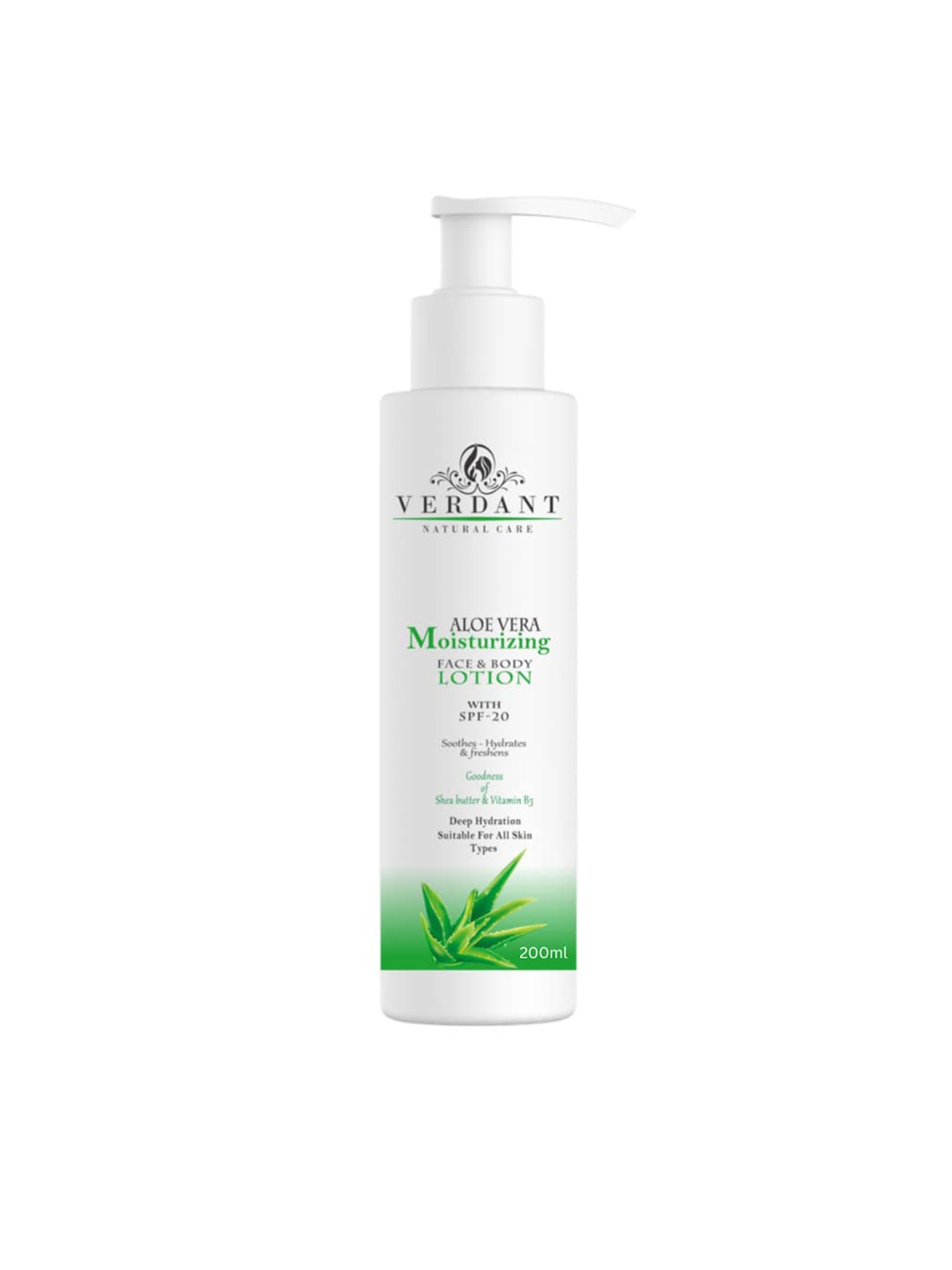 

Verdant Natural Care Aloe Vera Body Lotion with SPF 20 - 200ml, White