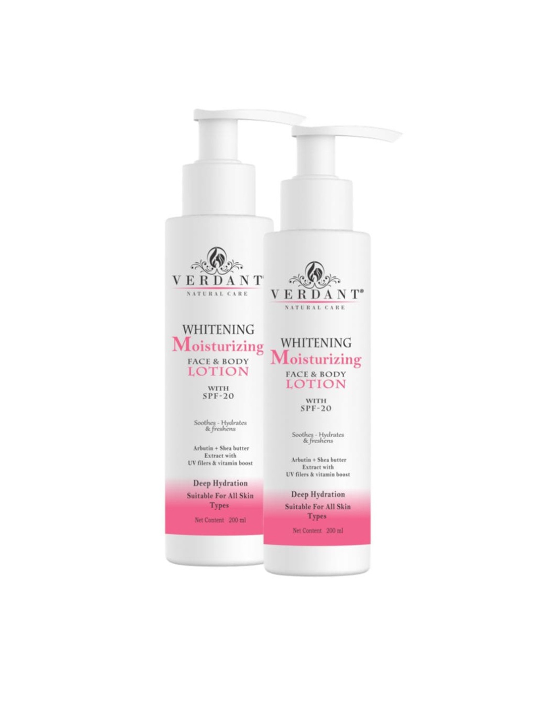 

Verdant Natural Care Set Of 2 Whitening Body Lotion With SPF 20 - 200ml Each, White