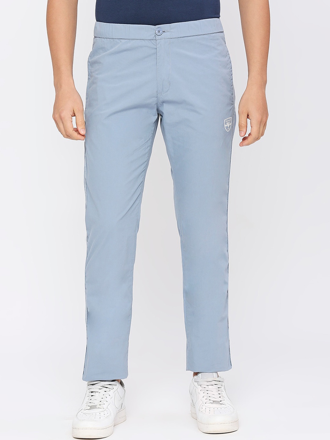 

beevee Men Elasticated Contrast Cotton Track Pant, Blue