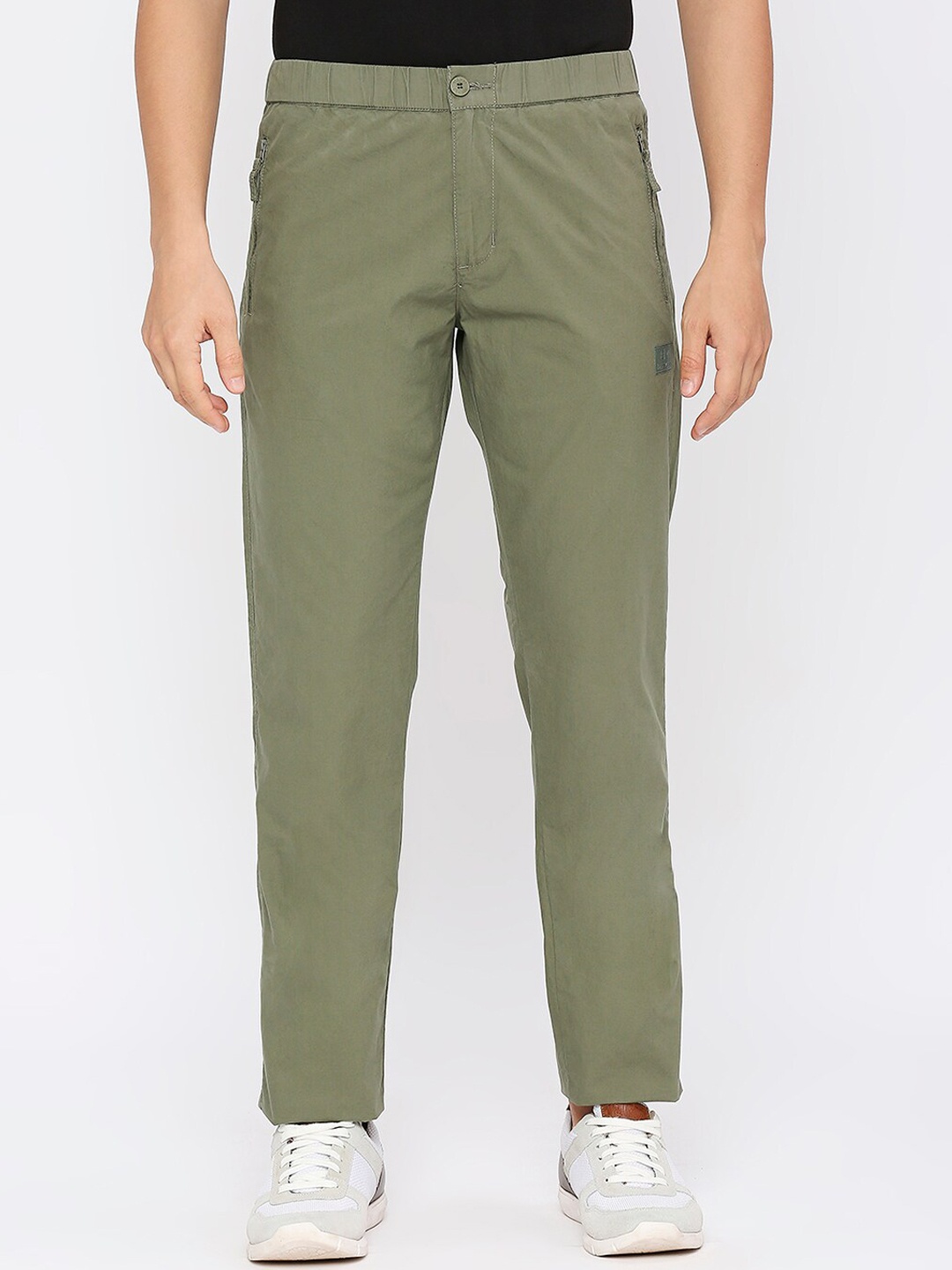 

beevee Men Elasticated Contrast Pure Cotton Track Pant, Olive