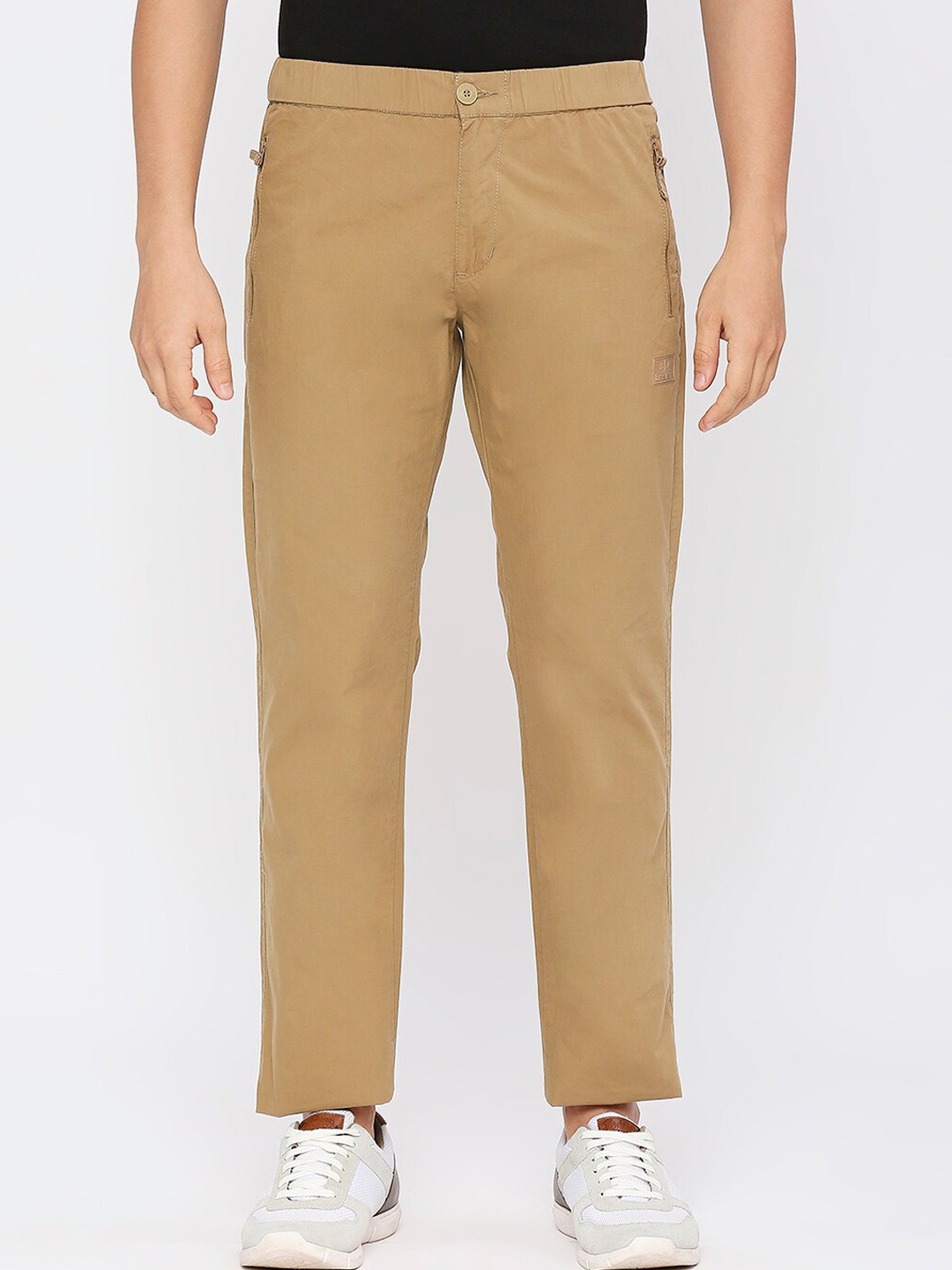 

beevee Men Elasticated Comfortable Pure Cotton Track Pant, Khaki