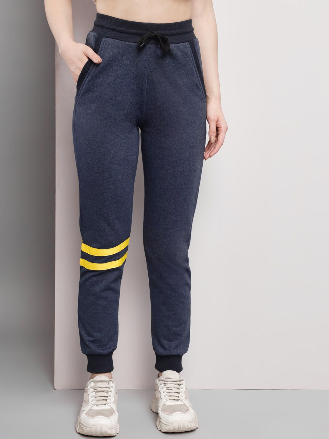 

Q-rious Women Regular Fit Mid-Rise Pure Cotton Jogger, Navy blue