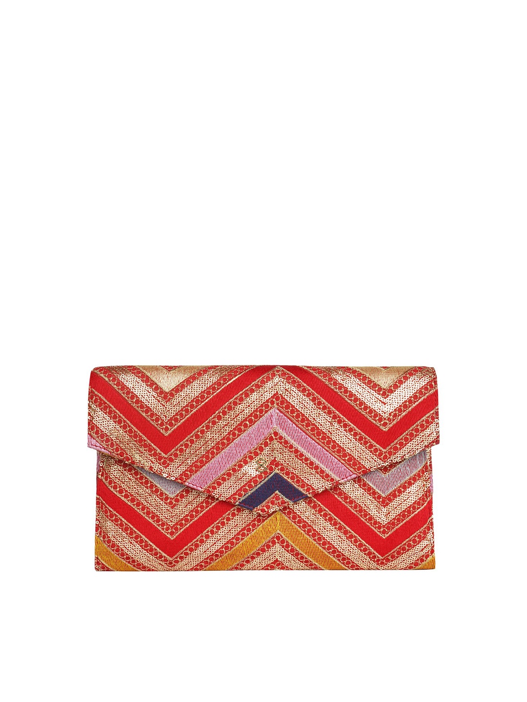 

HORRA Embellished Envelope Clutch, Red