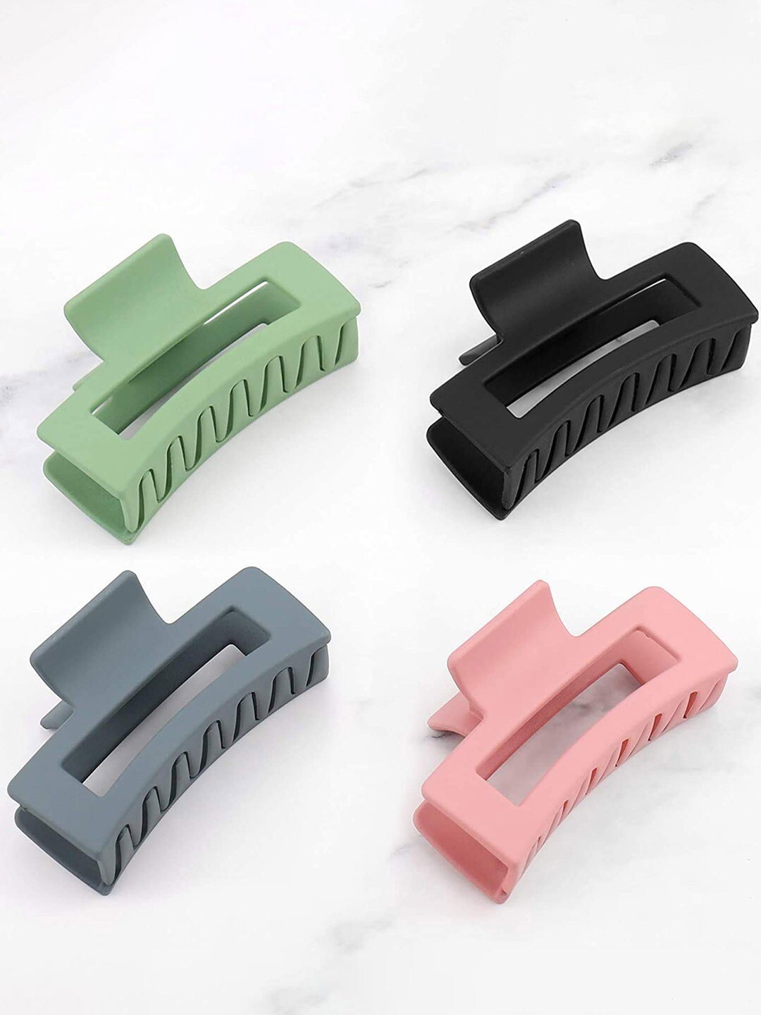

Krelin Women Set of 4Rectangular Hair Claw Clip, Green