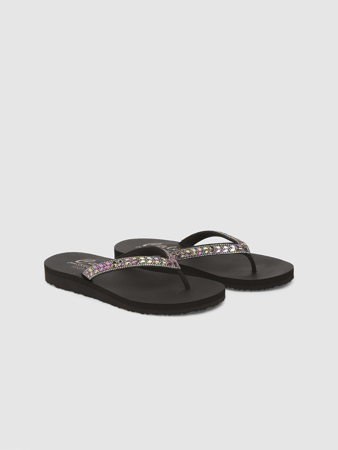 

Skechers Women MEDITATION - CLEAR WATERS Embellished Open To Flats, Brown