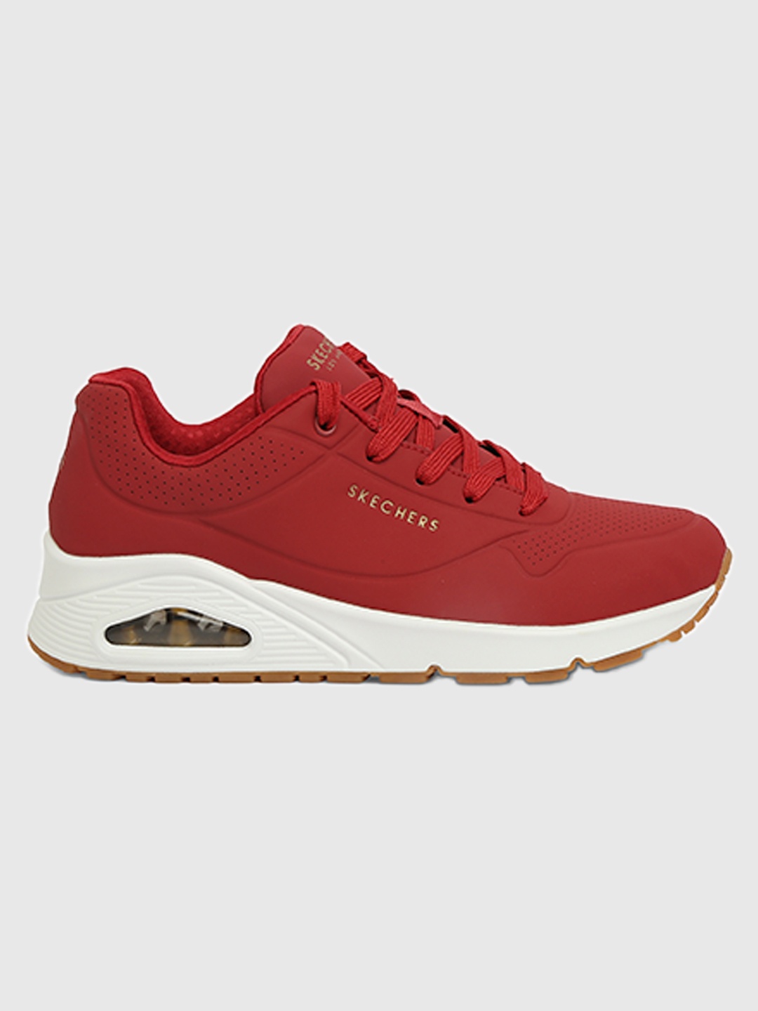 

Skechers Women Uno - Stand On Air Casual Lace-Up Shoe, Red