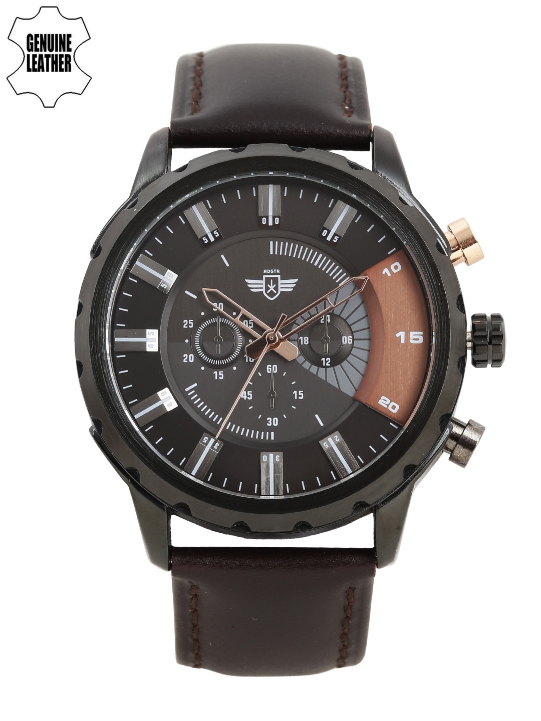 

Roadster Men Charcoal Grey & Brown Analogue Watch MFB-PN-HP-3640