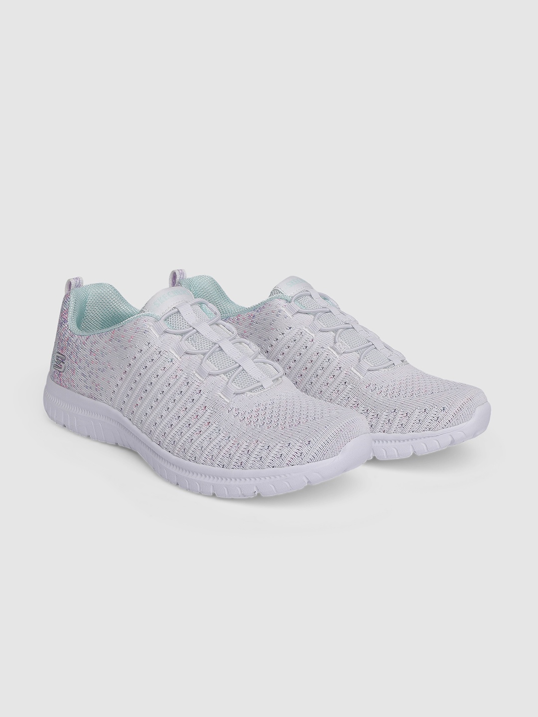 

Skechers Women VIRTUE Woven Design Slip On Sneakers, White