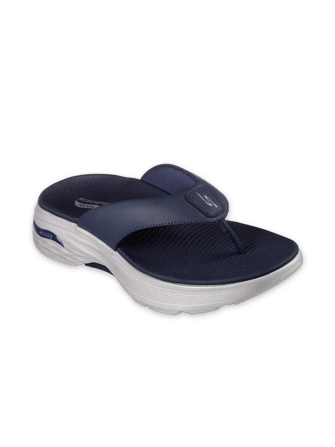 

Skechers Men MAX CUSHIONING ARCH FIT PRIME Thong Flip Flops, Navy blue